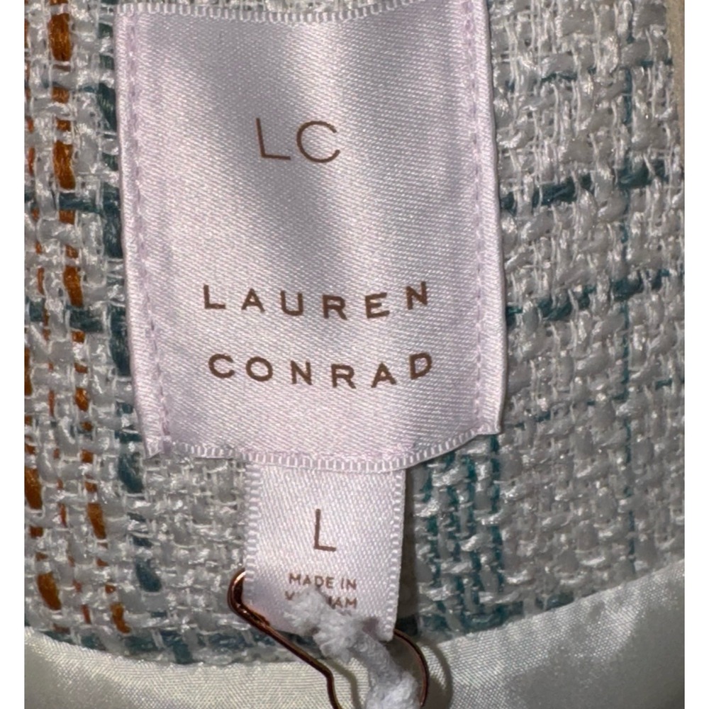 LC Lauren Conrad Plaid Blazer - Cream, Blue, Brown - Picture 3 of 11